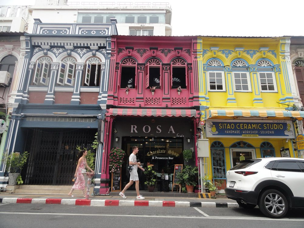 Pastel Sino-Portuguese shophouses in Phuket Old Town